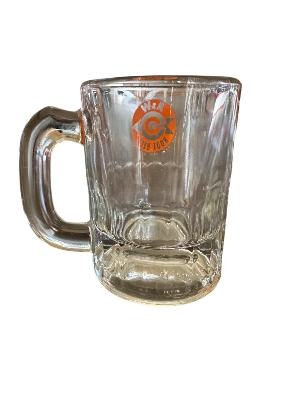 A&W Root Beer Vintage Glass Mug With Handle - Retro Orange Logo - Heavy-Duty